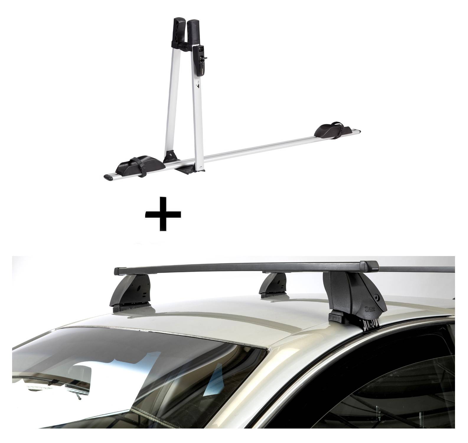 1x VDP Fahrradträger ALU Premium + Dachträger K1 MEDIUM kompatibel mit für Opel Grandland (5 Türer) ab 2017