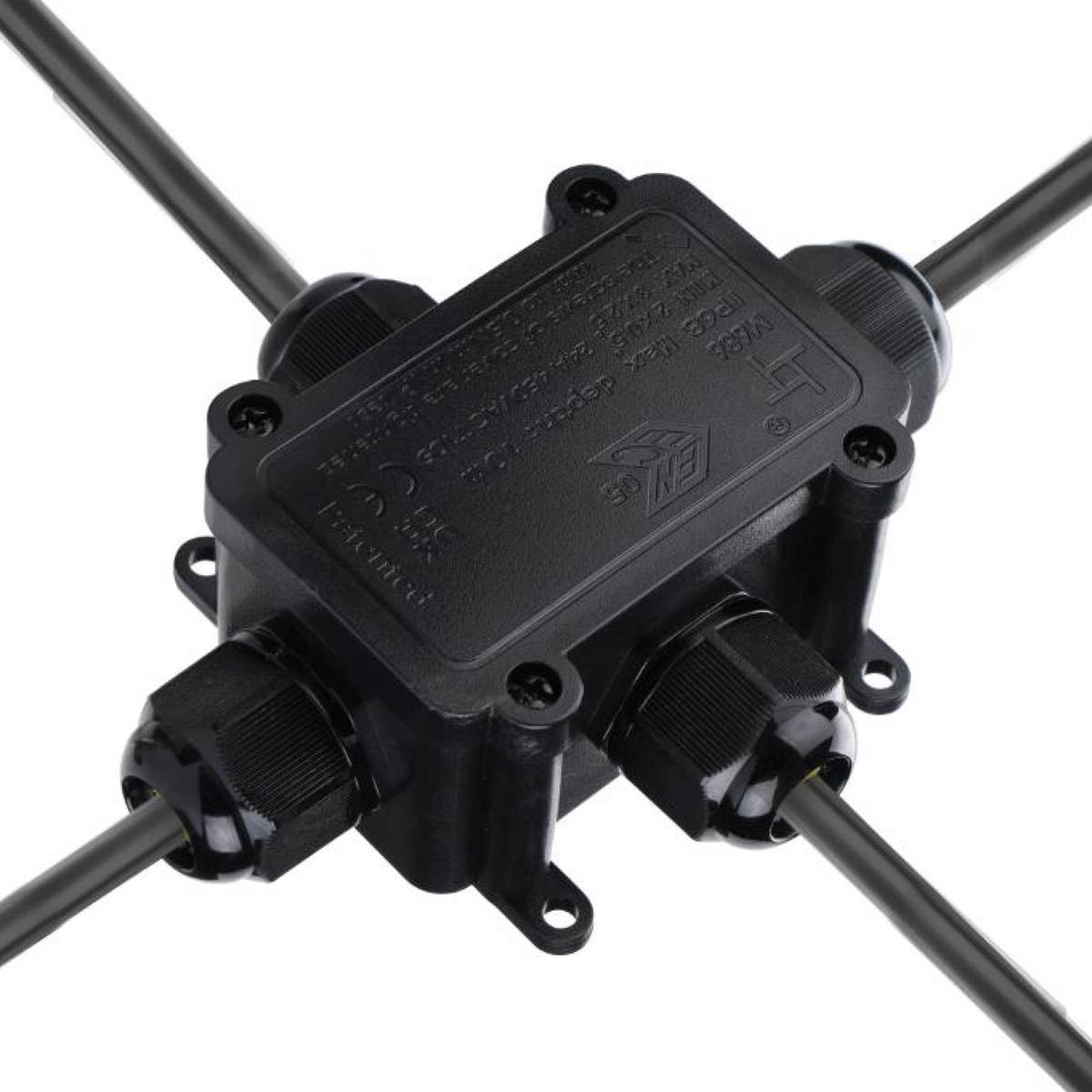 Kabelverbinder Verteiler Abzweig Verbindungsdose Outdoor IP68 Wasserdicht X Form 4-Fach