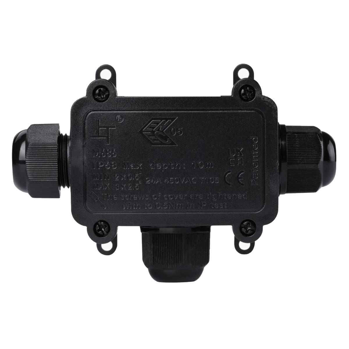 Kabelverbinder T-Dosenmuffe Verteiler-Abzweigdose Verbindungsdose 3-Pin T-Form