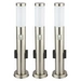 3er Set Edelstahl Steh Lampe Außen Steckdosen Bewegungsmelder Garten Wege Leuchte silber 3er Set Edelstahl Steh Lampe Außen Steckdosen Bewegungsmelder Garten Wege Leuchte silber