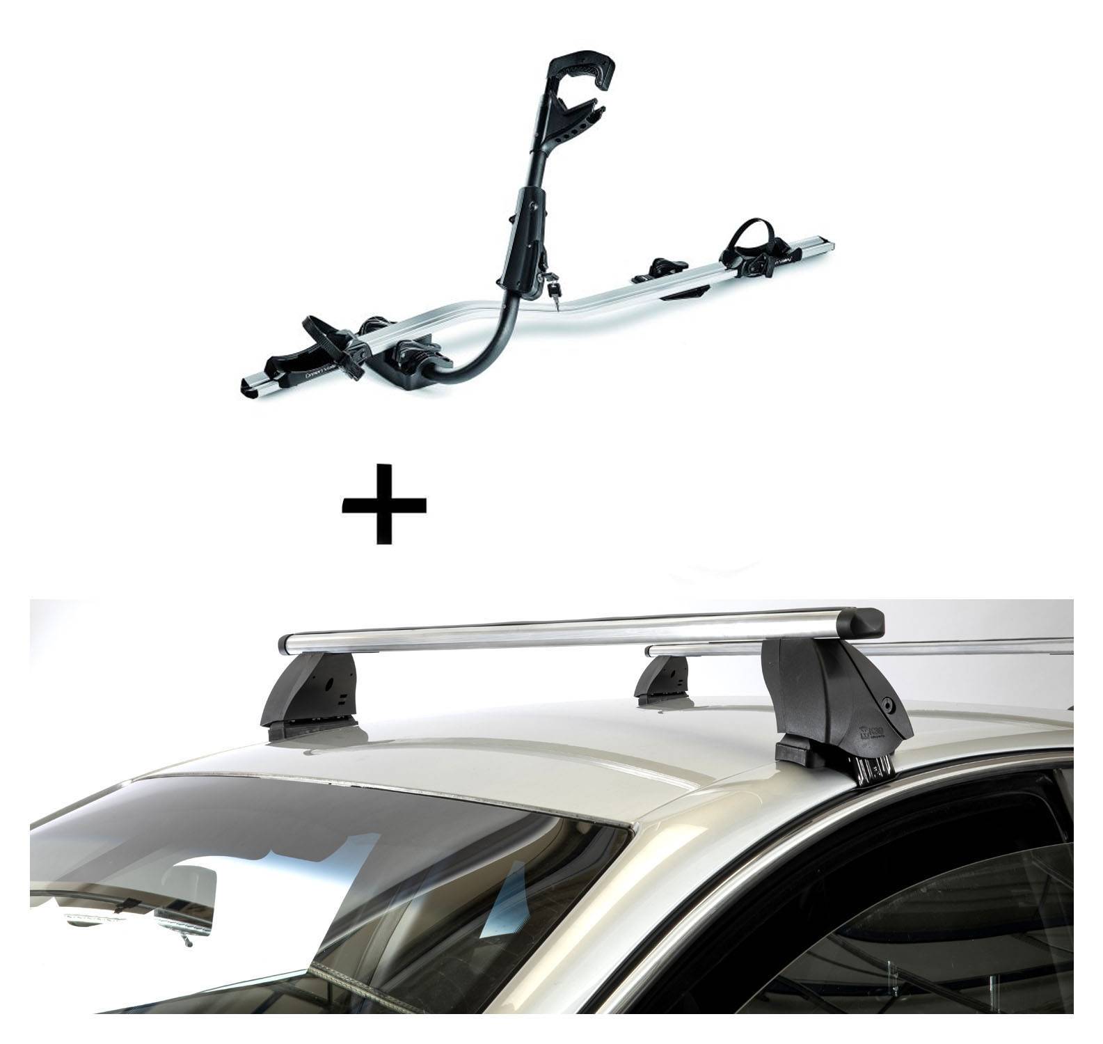 1x Fast Rider Alu Fahrradträger + Dachträger K1 PRO Aluminium kompatibel mit für Opel Grandland (5 Türer) ab 2017
