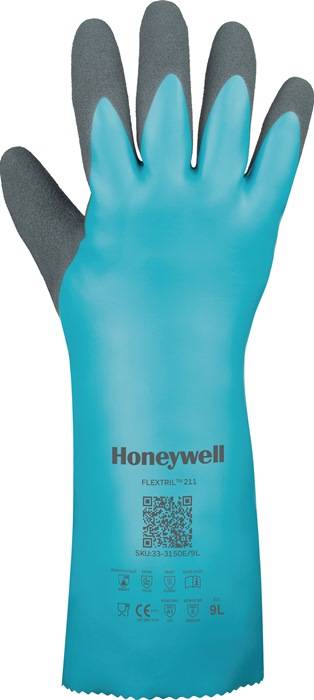 HONEYWELL 33-3150E/9L Chemiehandschuhe FLEXTRIL™ 211 Größe 9 grün EN 388, EN 374