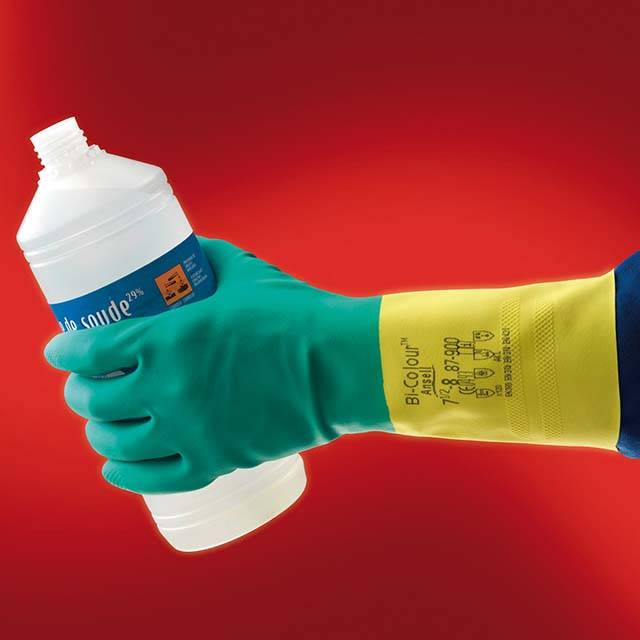 Ansell 87-900 Gr.10,5-11 Latex-/Neopren-Handschuh Bi-Colour Plus