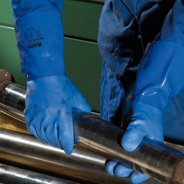 Mapa Telsol (ex: TELBLUE) 351 Gr.10 Handschuh BW, PVC, blau vollbeschichtet