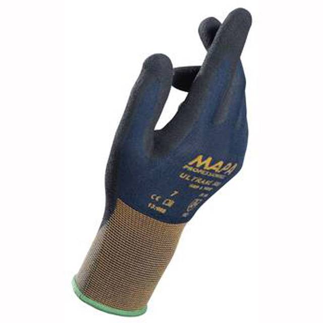 Mapa Ultrane Grip & Proof 500 Gr.9 Handschuh Nitril blau-schwarz Strickbund