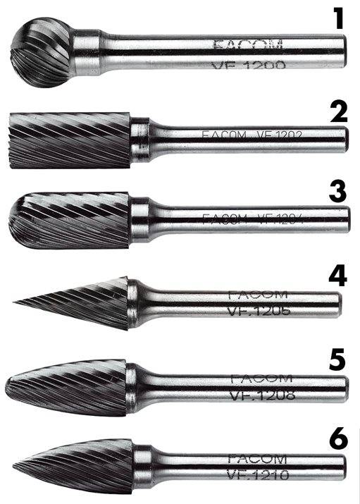Facom VFA.1204 Hartmetallfraeser 12 mm zylinderfoermig