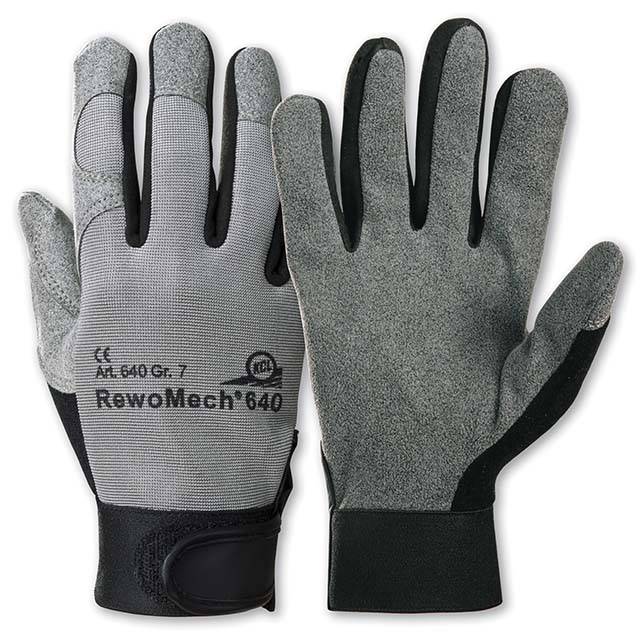 KCL 640 RewoMech® Größe 8 Lederersatzhandschuh, grau mechanischer Schutzhandschu