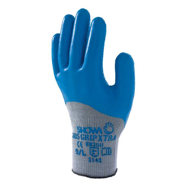 SHOWA 305 GRIP XTRA Gr.10 (XL) Gartenhandschuh PE-Bauwoll-Strick mit