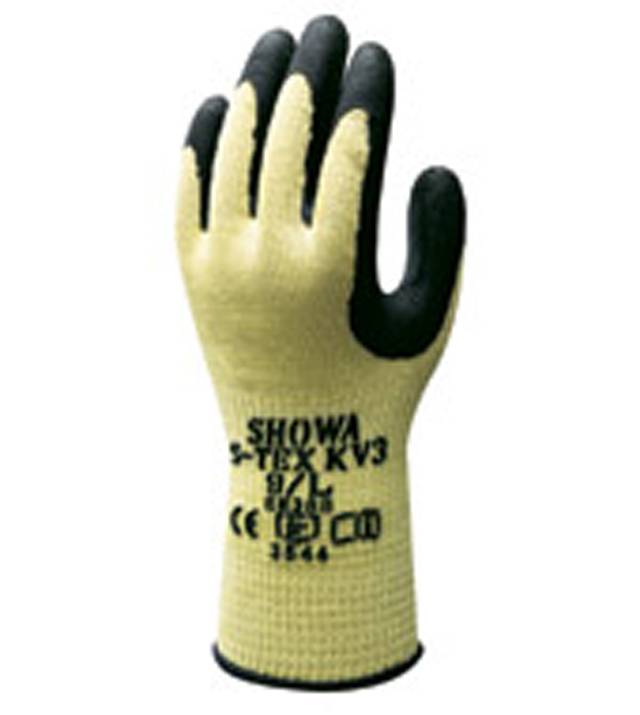 SHOWA S-TEX KV3 Gr.10 (XL) Schutzhandschuh Latex-Grip Aramid, Edelstahl, PE