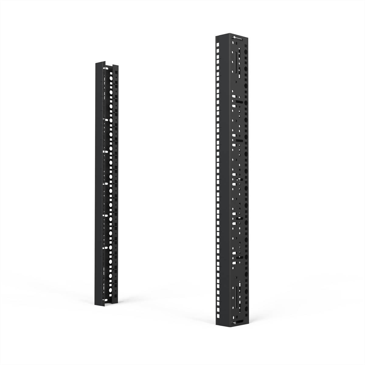 SCHROFF 19"-Winkelprofil mit Universal-Lochung (EIA), RAL 7021 - WINKELPROFIL 19"16HE 7021(2X)