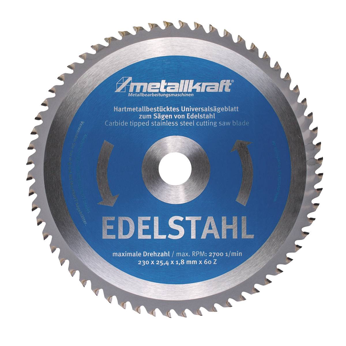 METALLKRAFT 3850233 Ø 230 x 1,8 x 25,4 mm Sägeblatt für Edelstahl