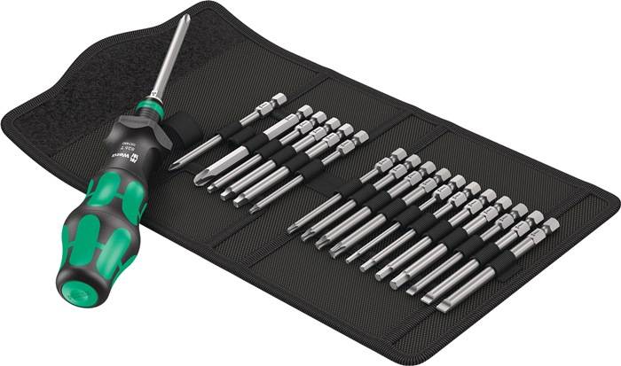 WERA 5057483001 Bitsortiment KK Turbo Imperial 1 19-teilig Schlitz/PH/TORX®/6Kt.