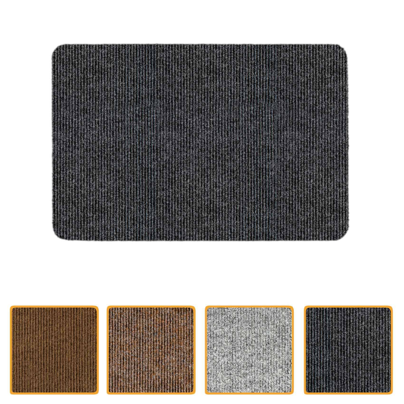 ANRO Schmutzfangmatte Sauberlaufmatte Schmutzfangläufer Teppich Läufer Flur STRIBET 40x60cm Schwarz --- !!! --- ABGESCHRIEBEN --- !!! ---