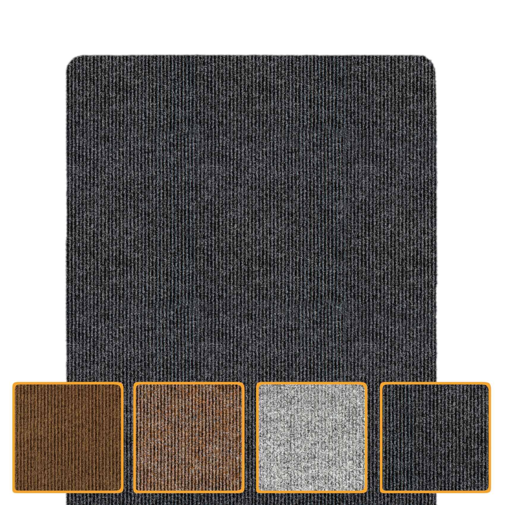 ANRO Schmutzfangmatte Sauberlaufmatte Schmutzfangläufer Teppich Läufer Flur STRIBET 40x120cm Schwarz --- !!! --- ABGESCHRIEBEN --- !!! ---