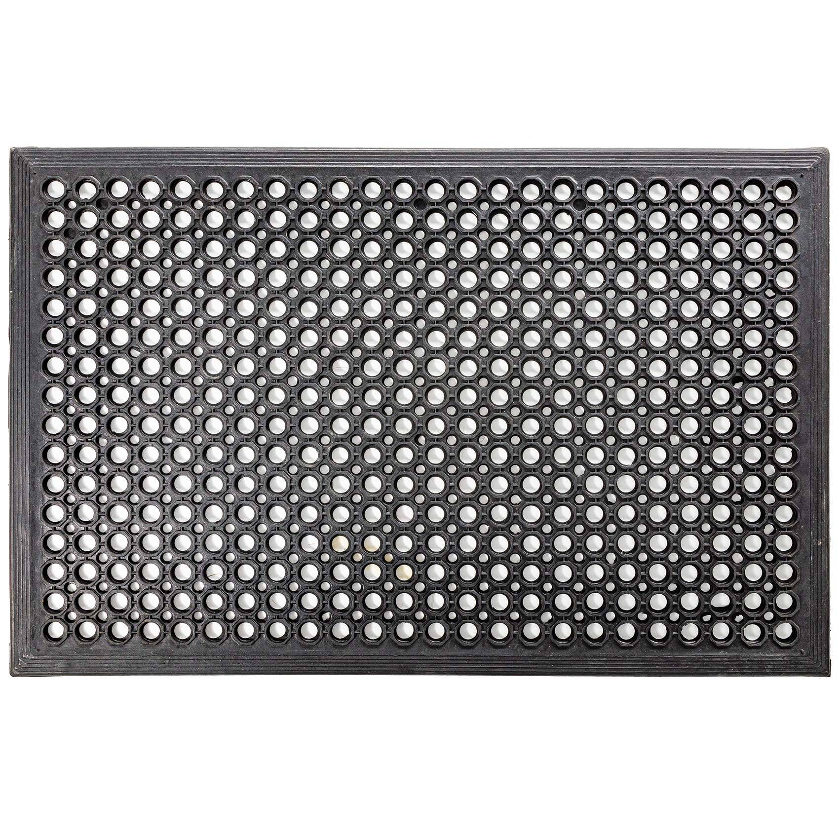 Ringgummimatte Fußabtreter Ringmatte Schwarz 60x90cm 14mm mit Umrandung