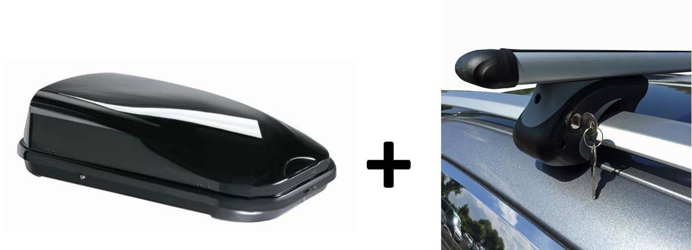 Dachbox JUFL320 Relingträger Alu kompatibel mit für Suzuki Jimny FJ ab 98 abschließbar