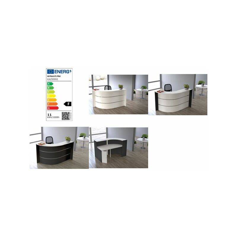 Bogen-Theke Bari BxHxT 175x112x95cm anthrazit