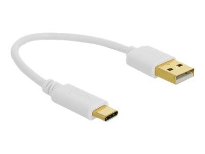 DELOCK USB Ladekabel Typ-A zu USB Type-C 15cm weiß Multimedia-Technik