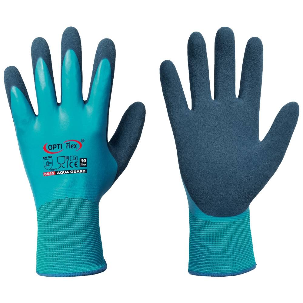 AQUA GUARD Handschuhe OPTI FLEX® Polyamid (Nylon) / Latex/Latex, Blau Gr.08