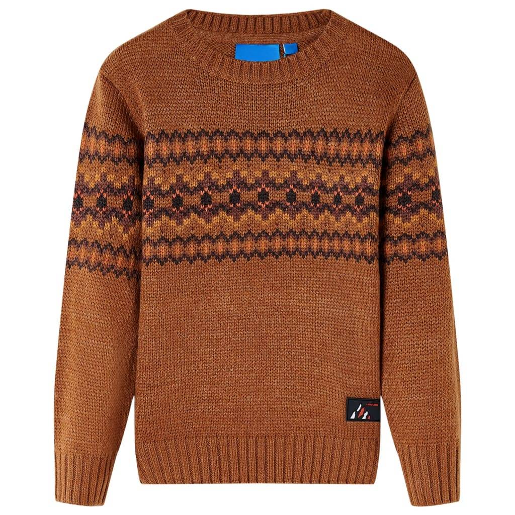 Kinderpullover Gestrickt Cognac 128