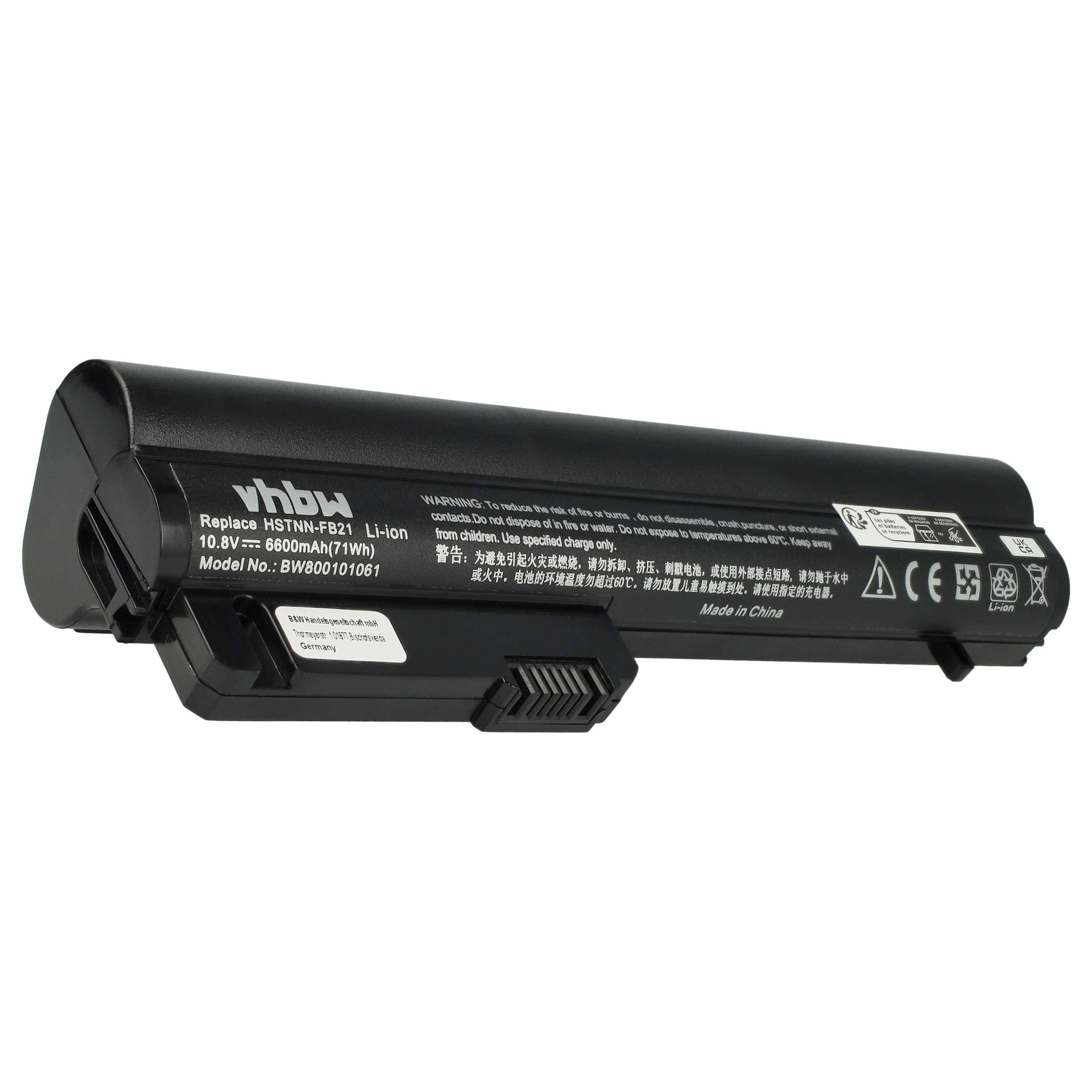 vhbw Akku Ersatz für HP RW556AA, KU529AA für Notebook (6600 mAh, 10,8 V, Li-Ion)