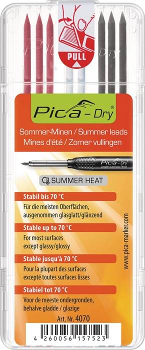 PICA 4070 Minenset Pica-Dry 3x graphit, 3x rot, 2x weiß Summer Heat