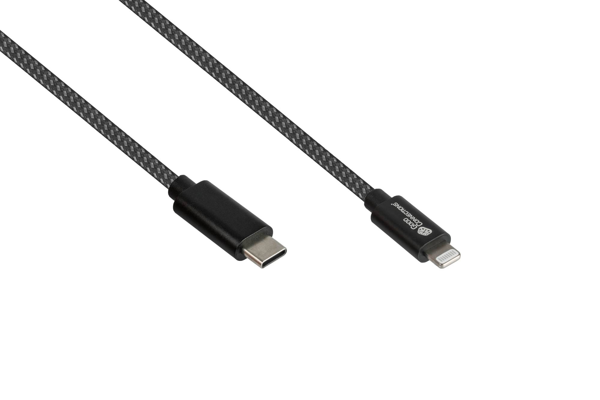 USB 2.0 Lade- und Datenkabel für iPhone/iPad/iPod, USB-C™ Stecker an Lightning™ Stecker, MFI zertifiziert, 18W