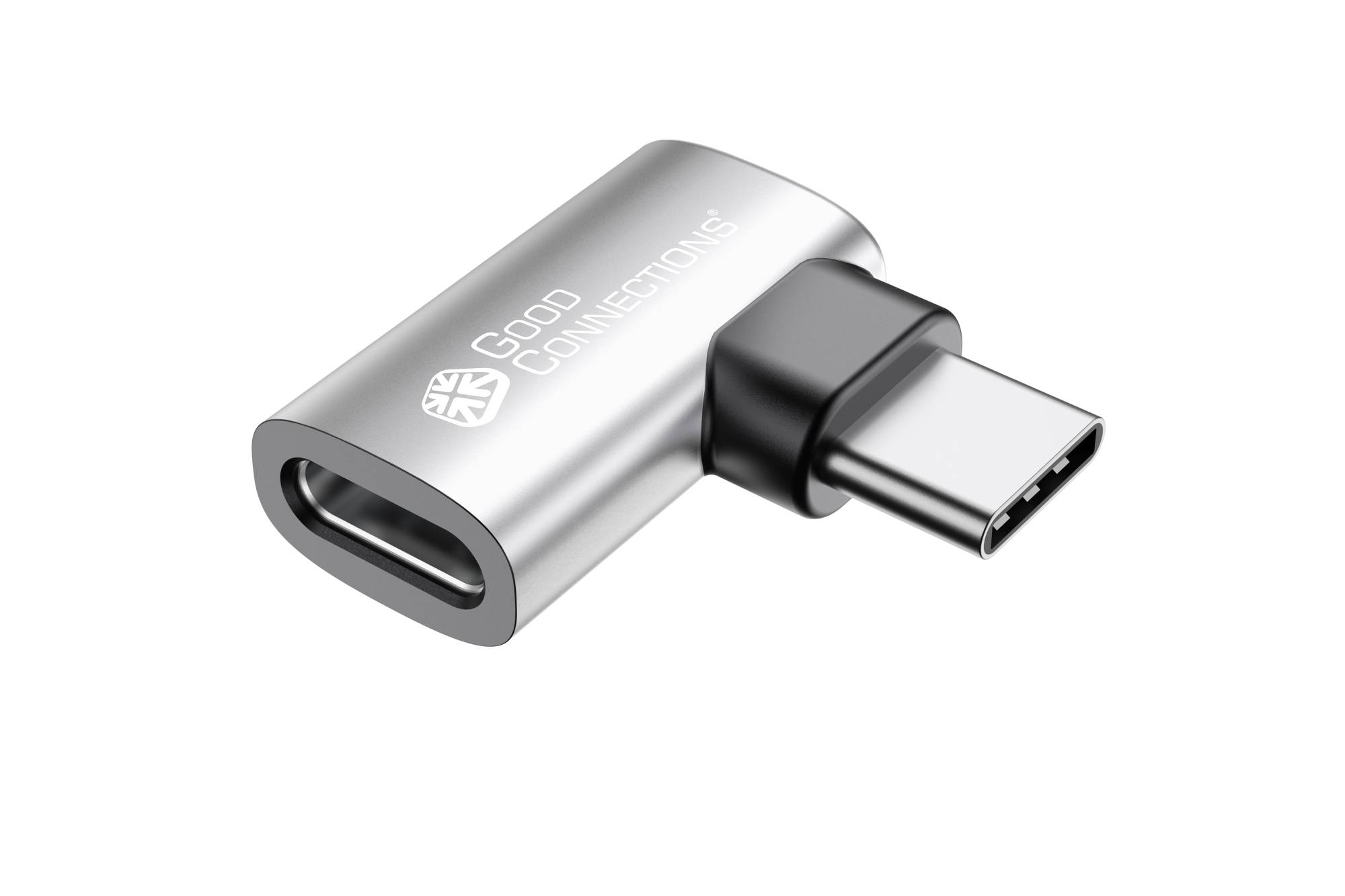 USB 4.0 Gen.3x2 Winkeladapter / Portschoner (40GBit/s, 240W, 8K@60Hz), USB-C™ Stecker an USB-C™ Buchse