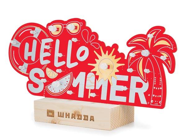 Lötbausatz, XL-Platine, Hello Summer, mit Holzhalter