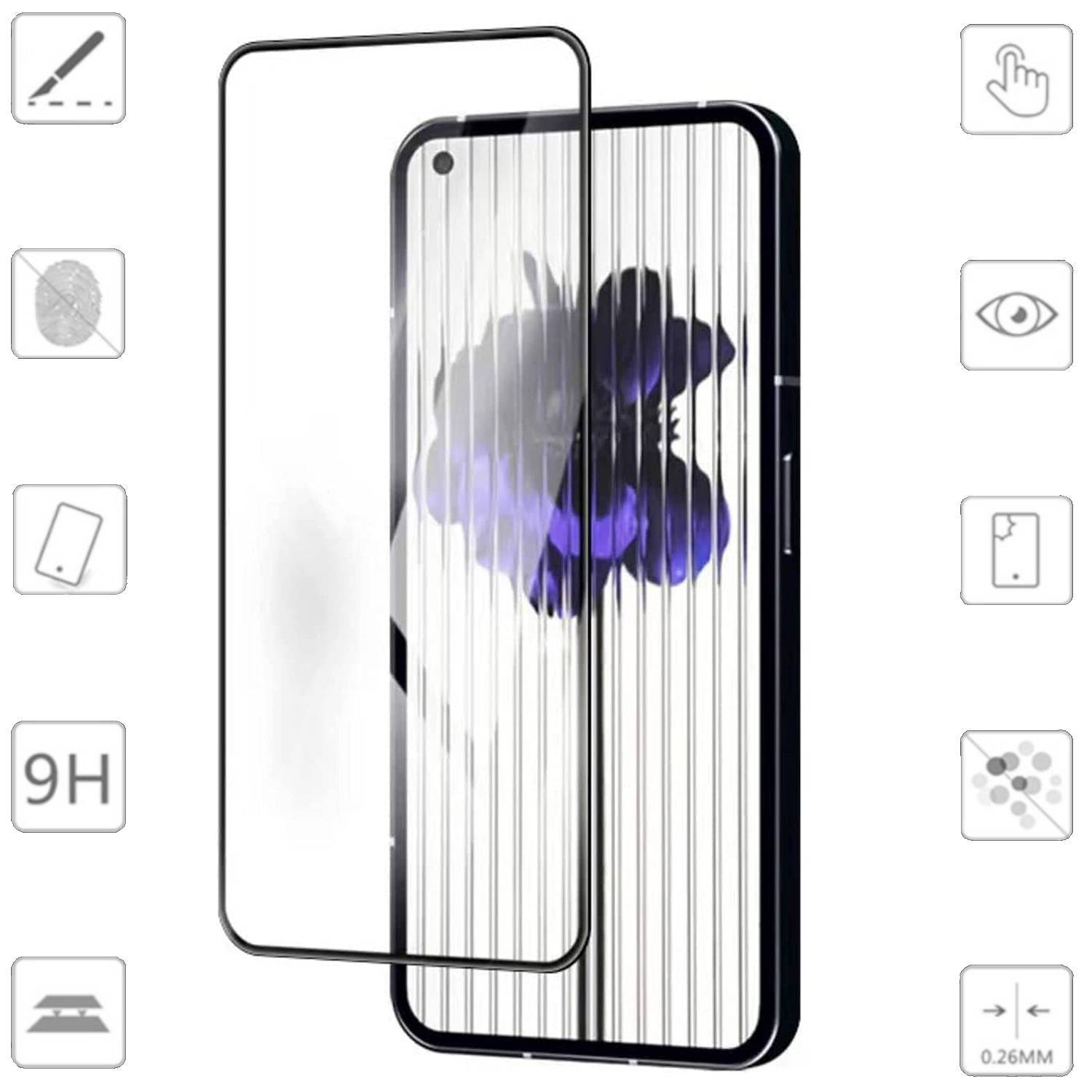 Für Nothing Phone 2a / Plus 2x 3D Premium 0,3mm H9 Schutz Hart Glas