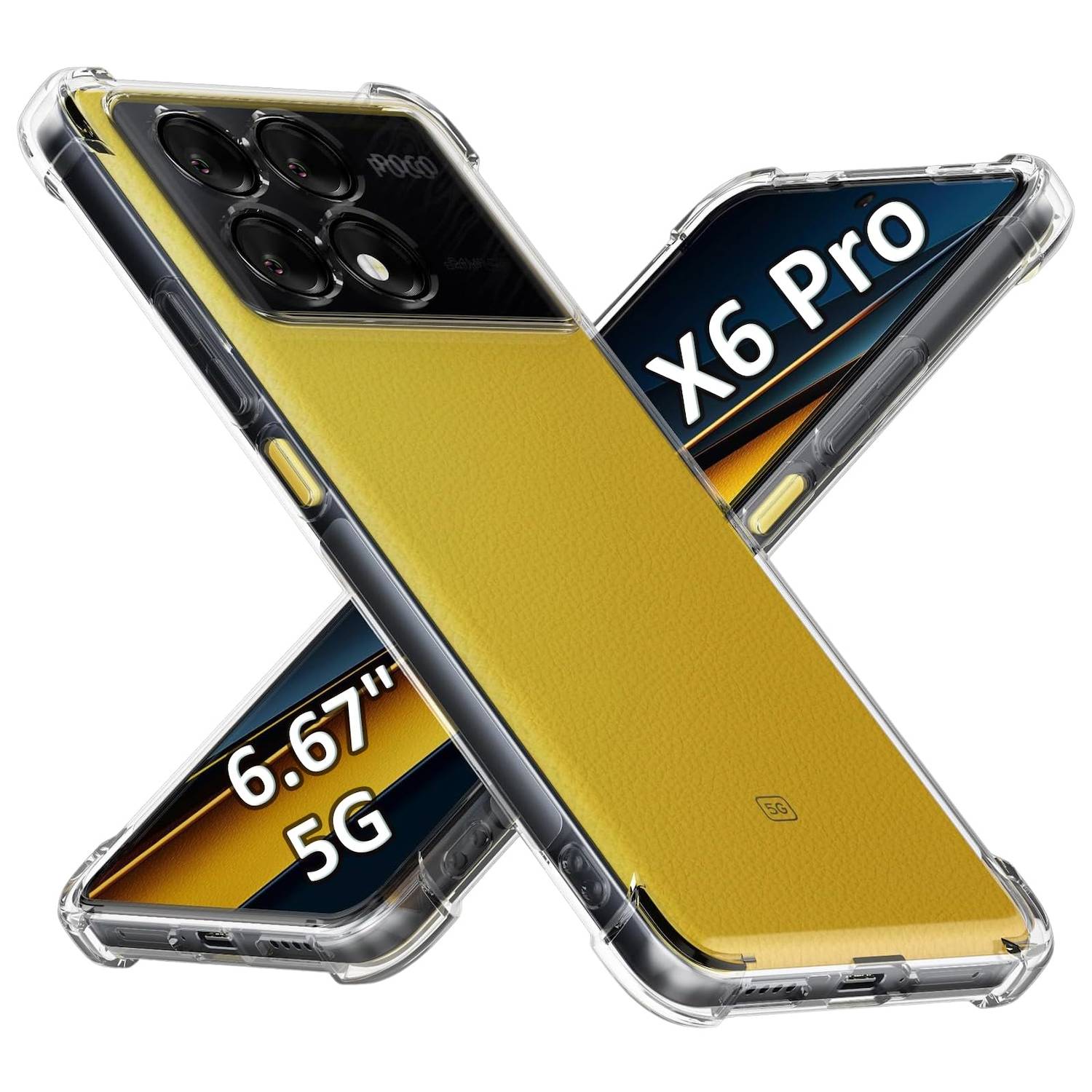 Für Xiaomi Redmi K70E Poco X6 Pro Schock TPU Schutz Hülle Transparent