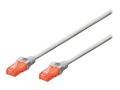 DIGITUS Patchkabel Cat6 U/UTP 2xRJ45 0.5m grau Hebelschutz Polybeutel Kabel RJ45 Cat.6