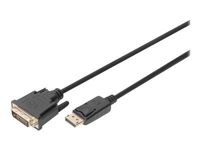 DIGITUS DisplayPort Adapterkabel, DP auf DVI-D, 3,0m, sw Multimedia-Technik Displayport-Kabel