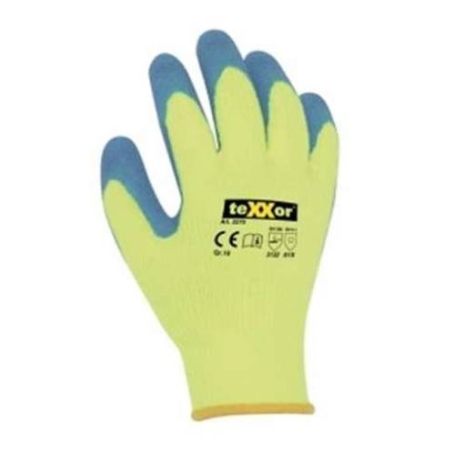teXXor Winterhandschuhe, polyAcryl 2270_7 Gr.7 Latexbeschichtung, gelb/blau