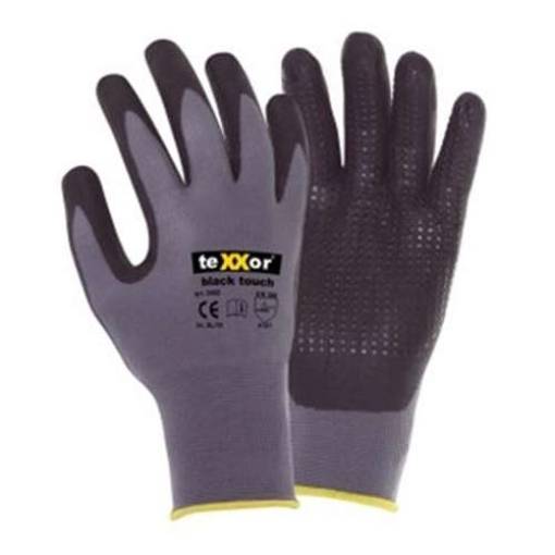 teXXor® Nylon-Strickhandschuhe BLACK TOUCH® grau/schwarz KAT.2, 2452_11 Gr.11