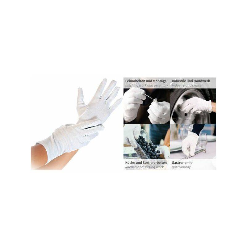 HYGOSTAR Baumwoll-Handschuh Blanc, S, weiß