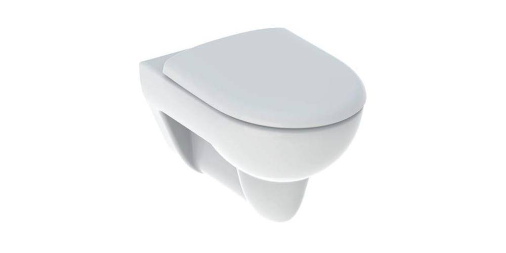 Geberit Wand-Tiefspül-WC RENOVA mit Spülrand, mit WC-Sitz weiß