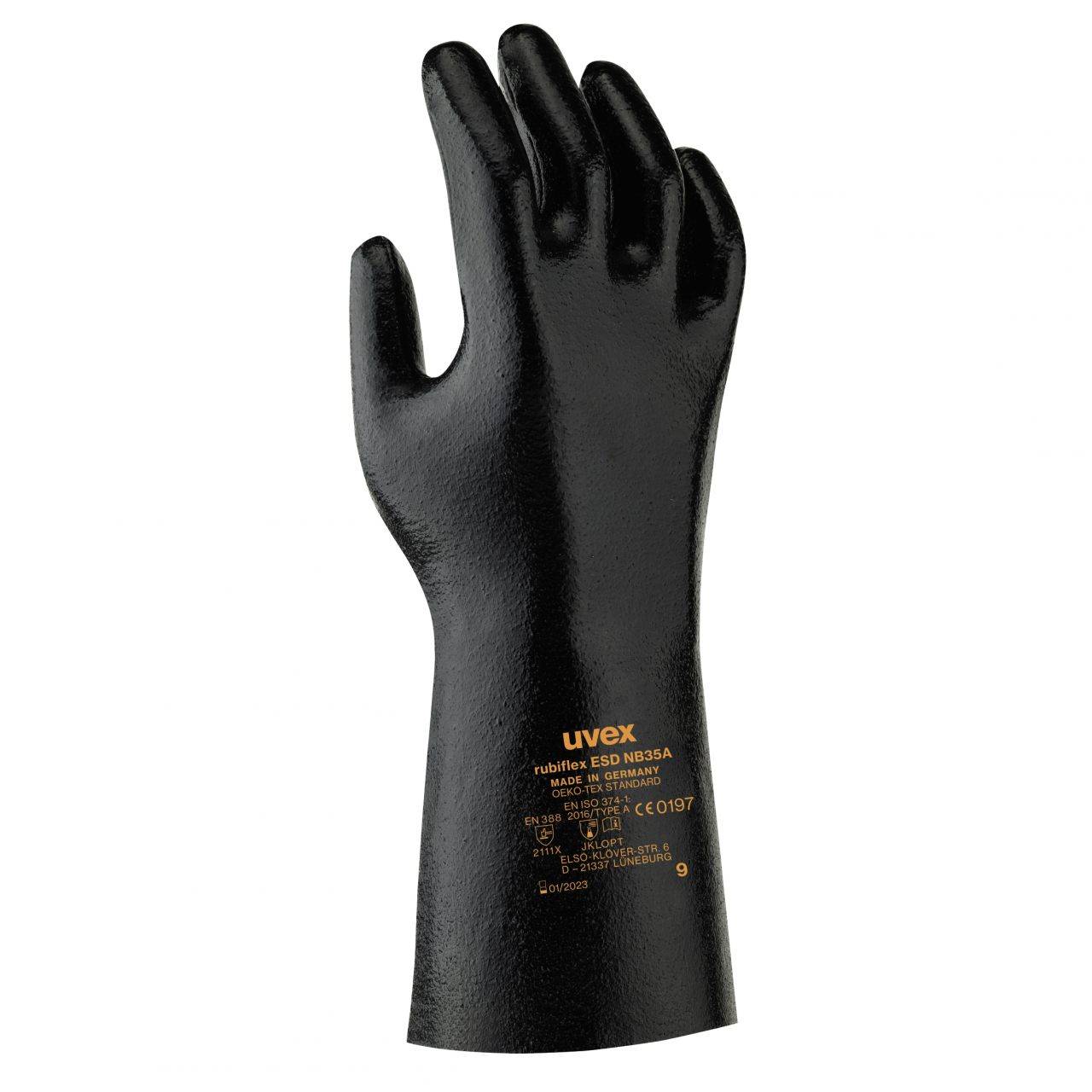Uvex 6095409 Schutzhandschuhe rubiflex ESD NB35A 60954 Größe 9