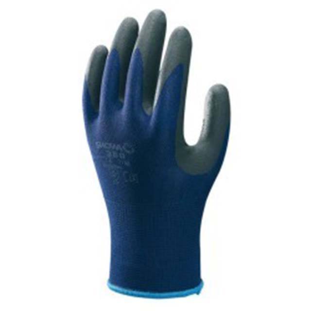 SHOWA® 380 Handschuh Gr.8 ( L ) NBR Foam Grip Nylonstrick, Nitril blau-grau