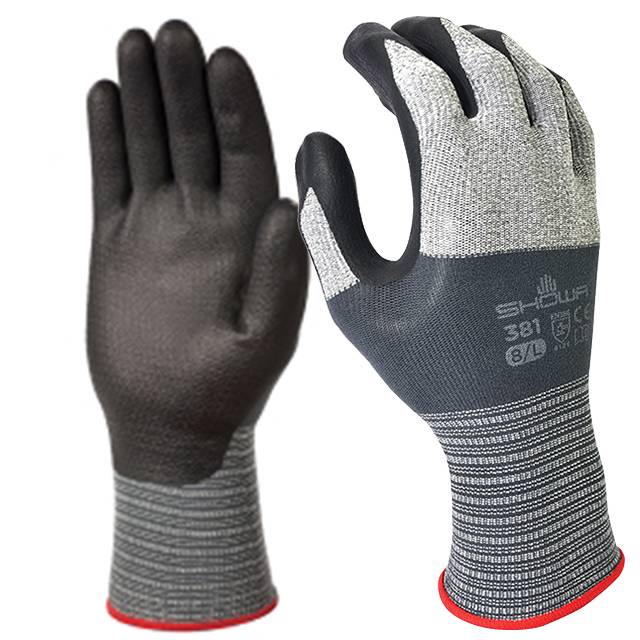 SHOWA 381 Gr.6 (S) Handschuh Nitril, Mikrofaser höchst abriebfest atmungsakt