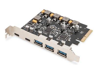 DIGITUS PCI Expr. Card USB 3.1 Gen2, 2x USB-C 3x USB-A Multimedia-Technik PCI Express Karten