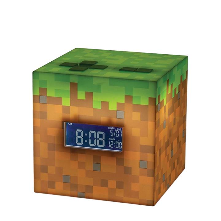 Paladone PP6733MCF - Digitaler Wecker - Minecraft - Cube - Braun - Grün - Junge/Mädchen - LED