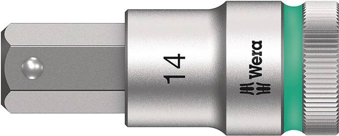 WERA 5003827001 Steckschlüsseleinsatz 8740 C HF 1/2 Zoll Schlüsselweite 14 mm Lä