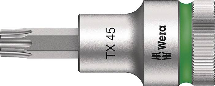 WERA 5003835001 Steckschlüsseleinsatz 6767 C HF TORX® 1/2 Zoll T45 Länge 60 mm