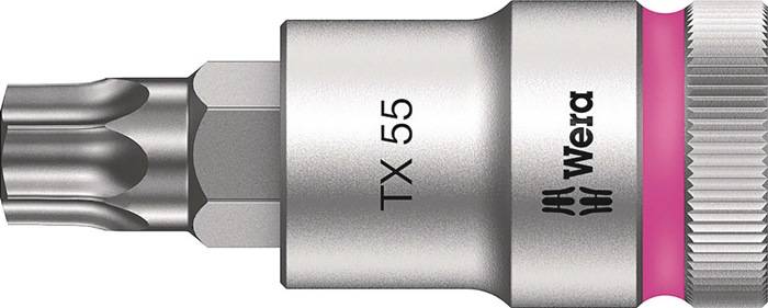 WERA 5003837001 Steckschlüsseleinsatz 6767 C HF TORX® 1/2 Zoll T55 Länge 60 mm