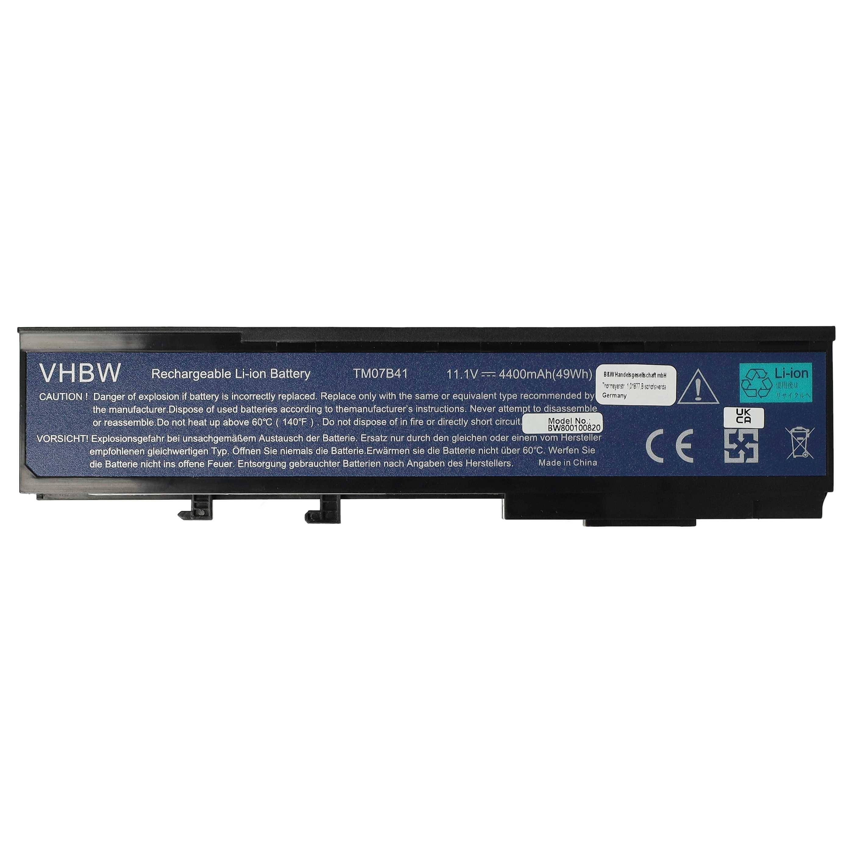 vhbw Akku kompatibel mit Acer Aspire 5550, 5560, 2420, 2920, 5540, 2920Z, 3620 Notebook (4400 mAh, 11,1 V, Li-Ion)