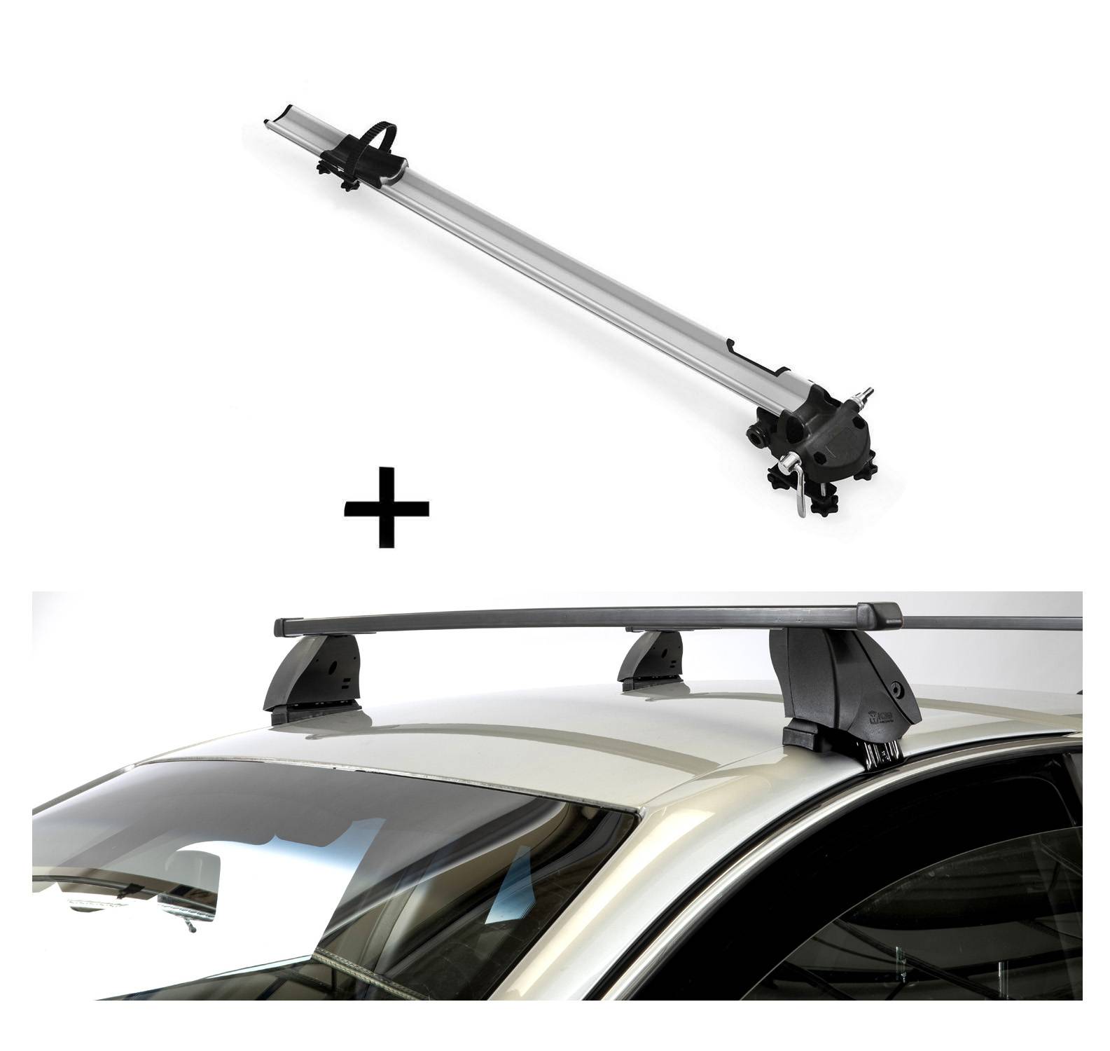 Fahrradträger Bike Pro + Dachträger K1 MEDIUM kompatibel mit für Toyota Hilux (AN130) (5Türer) ab 15