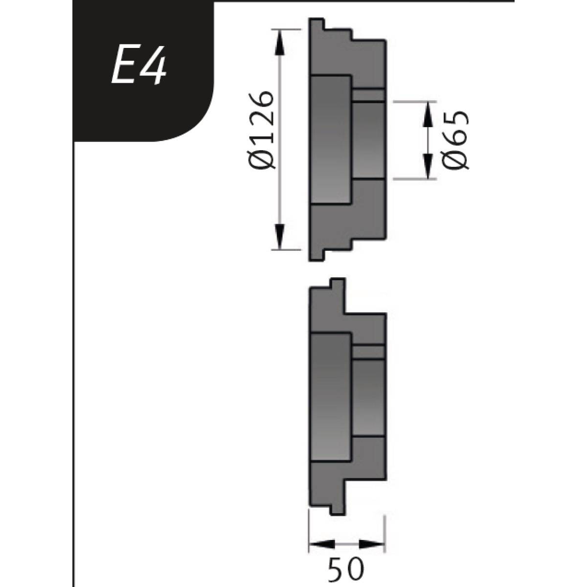 Metallkraft 3880724 Typ E4, Ø 126 x 65 x 50 mm, Biegerollensatz