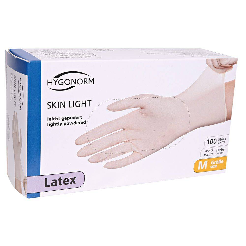 Hygonorm Skin Light Latex-Einweghandschuh gepudert (100 Stk.) Farbe: Weiß, Gr. 10 (XL)