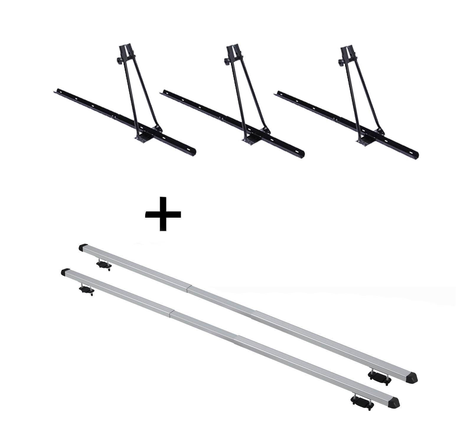 3x Fahrradträger ORION + Dachträger RAPID kompatibel mit für Citroen Grand C4 Picasso (Mk1) (5Türer) 06-13